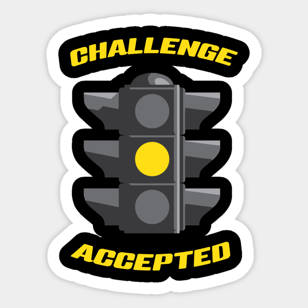 Driving - Challenge Accepted - Cars Sticker by fromherotozero